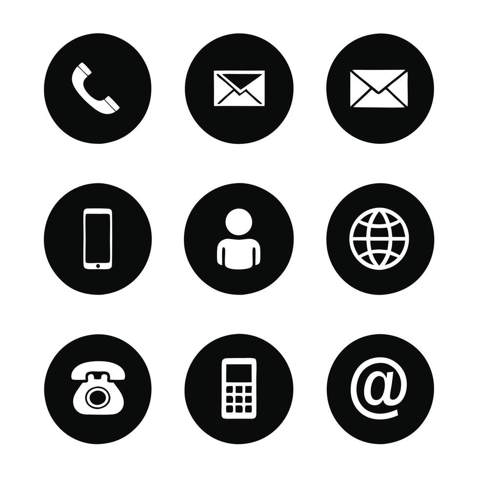 Collection of Contact Us Icons for Website or App Design vector