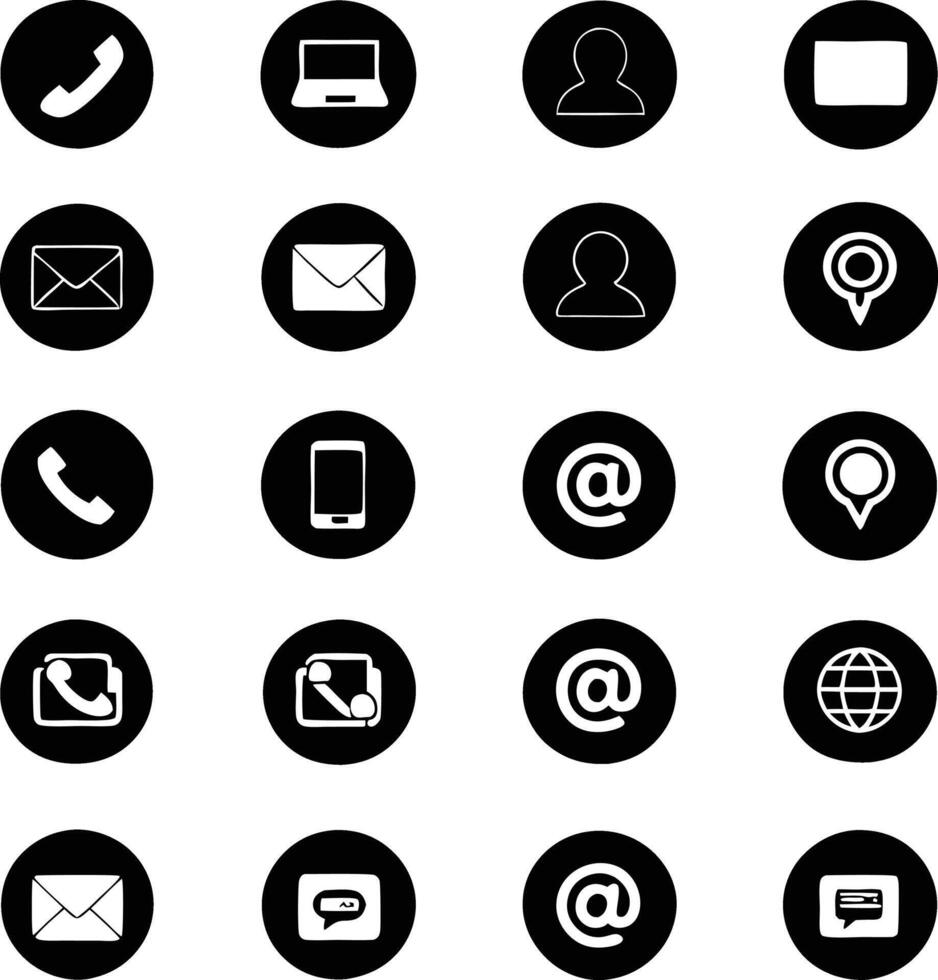 Collection of Contact Us Icons for Websites and Applications vector