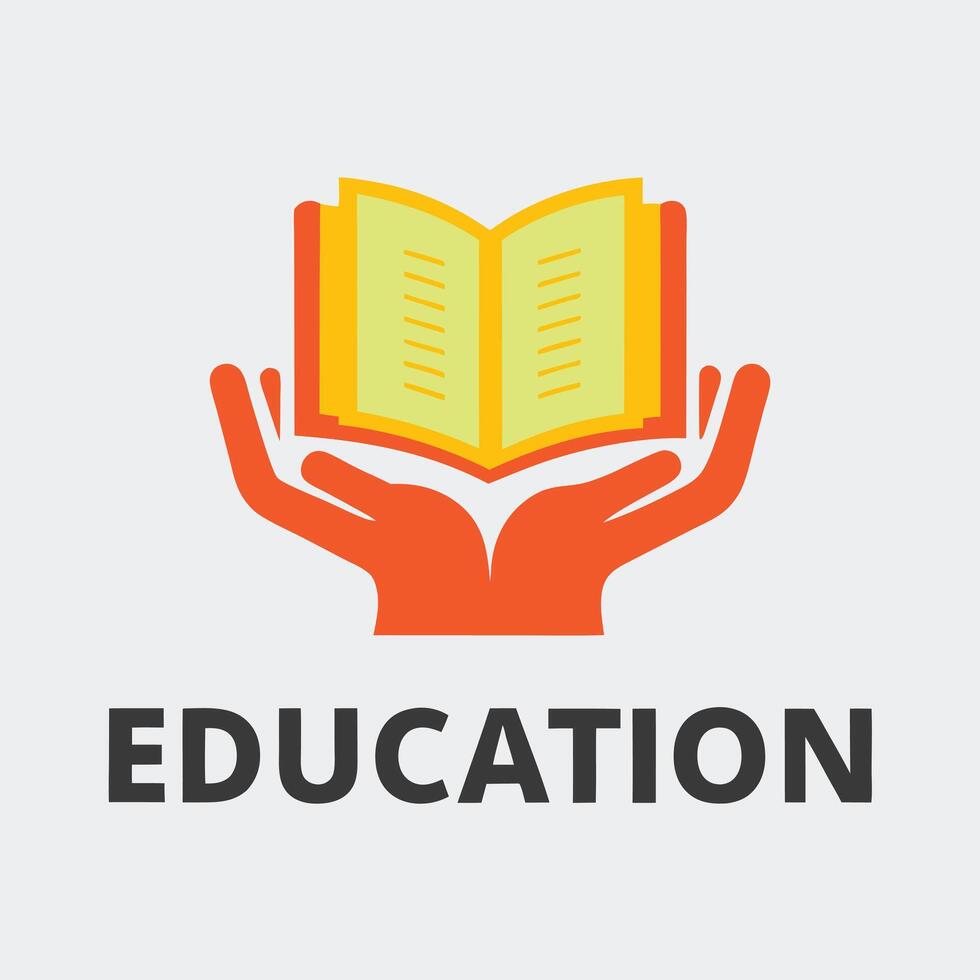 Open Book Held in Two Hands Representing Education and Knowledge Sharing vector