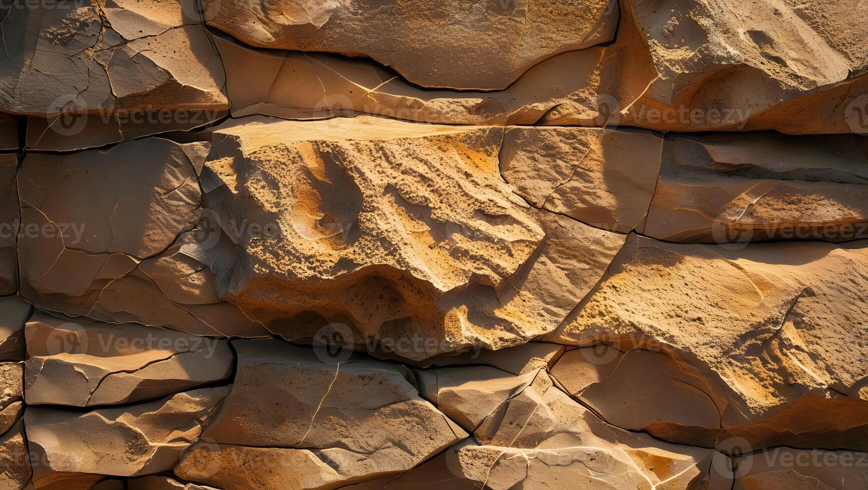 A rock wall with many different shapes and colors photo