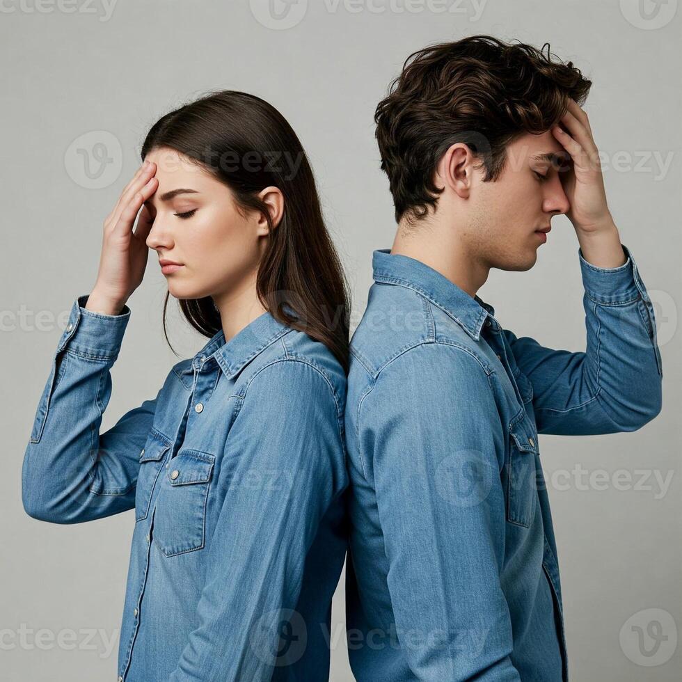 A man and woman are standing next to each other photo