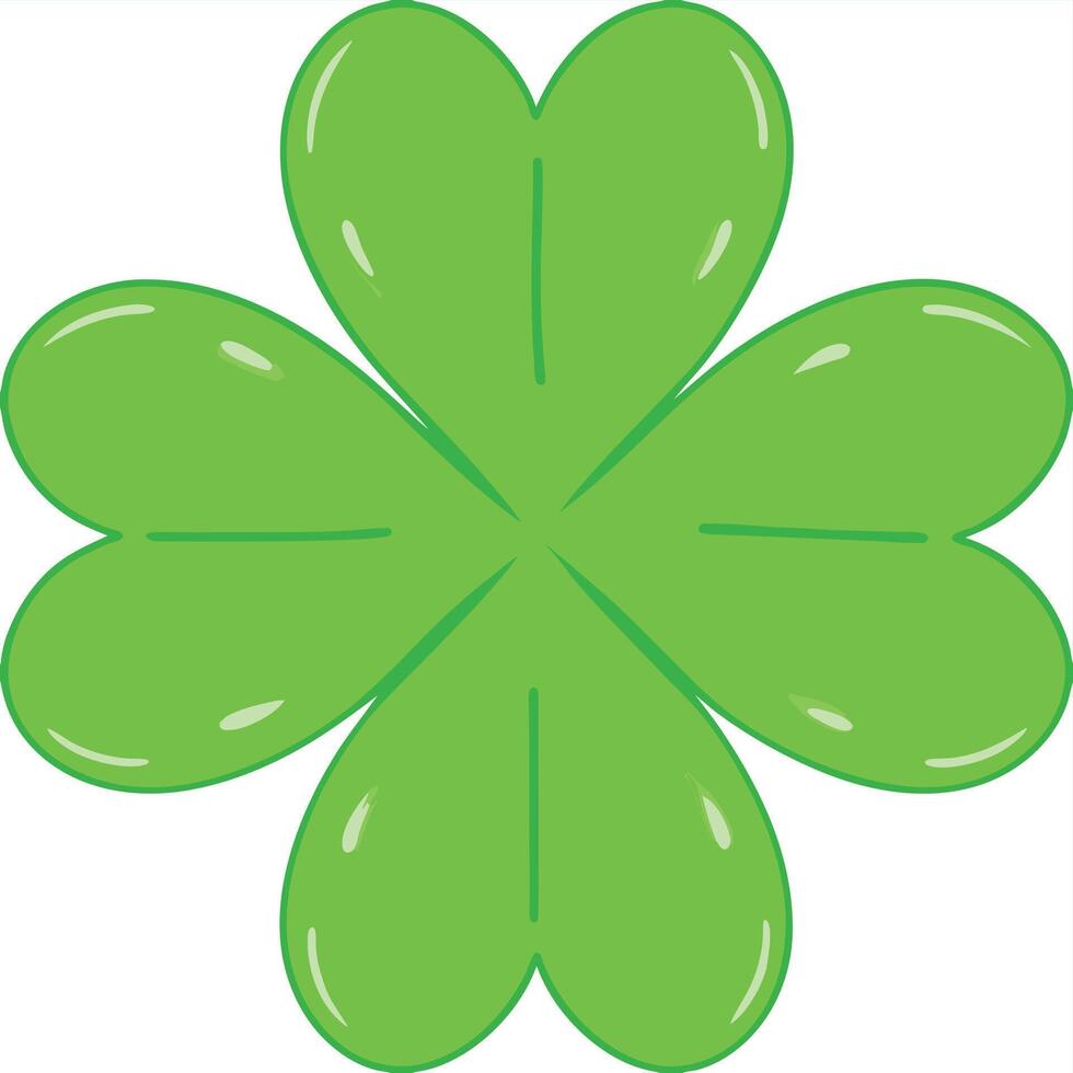 A vibrant green four leaf clover a symbol of luck and fortune vector