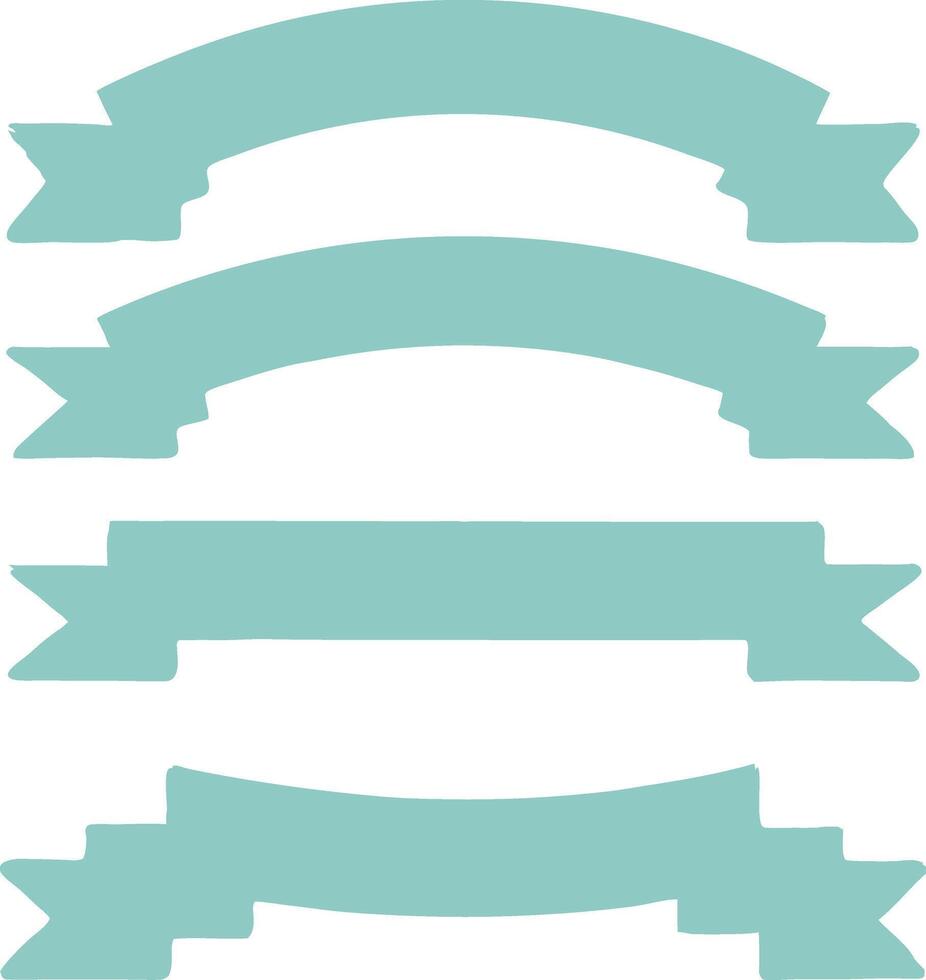 Collection of Four Teal Blank Ribbon Banners for Design Projects vector