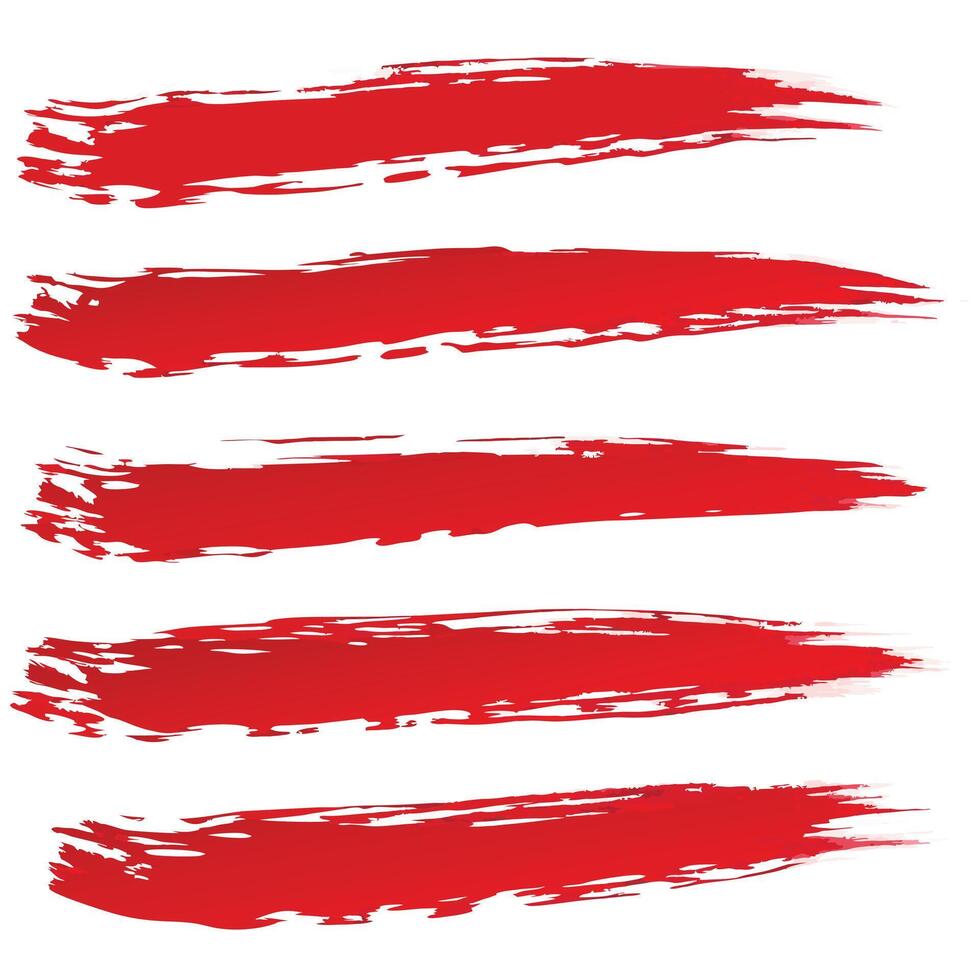 Abstract Red Paint Brush Strokes Texture Background Graphic Design Element vector