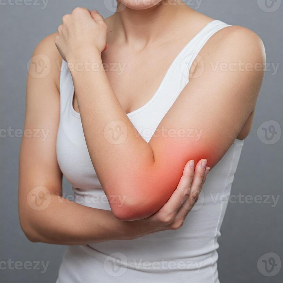 A woman with a painful elbow photo