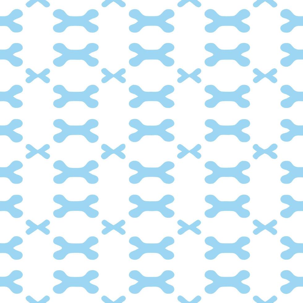 Seamless pattern of light blue bones on white background bone design pet pattern repeating texture textile print wallpaper background vector