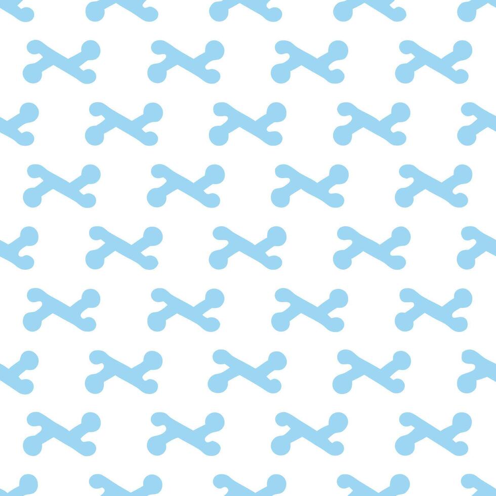 Seamless light blue X pattern on white background repeating geometric design textile fabric wallpaper vector