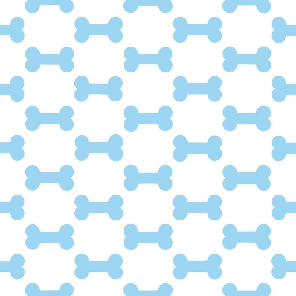 Seamless Pattern of Light Blue Dog Bones on White Background Pet Design Puppy Bone Texture vector