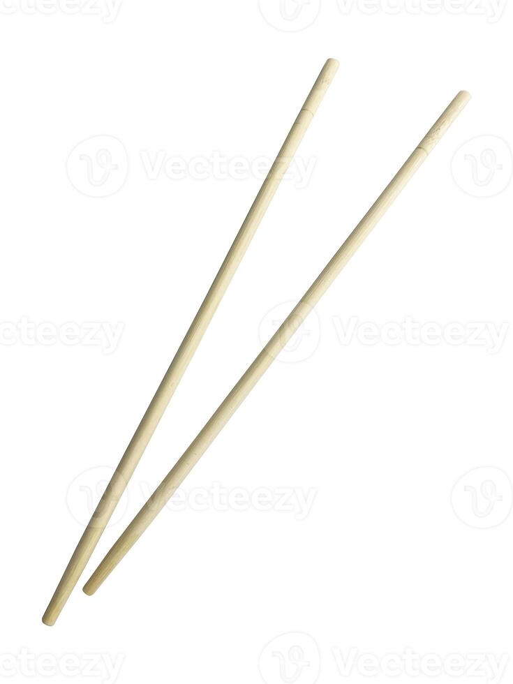 Chopsticks isolated on white background. wooden chopsticks clipping path isolated object. kitchenware item clipart for isolated , clipping path , clipart element photo