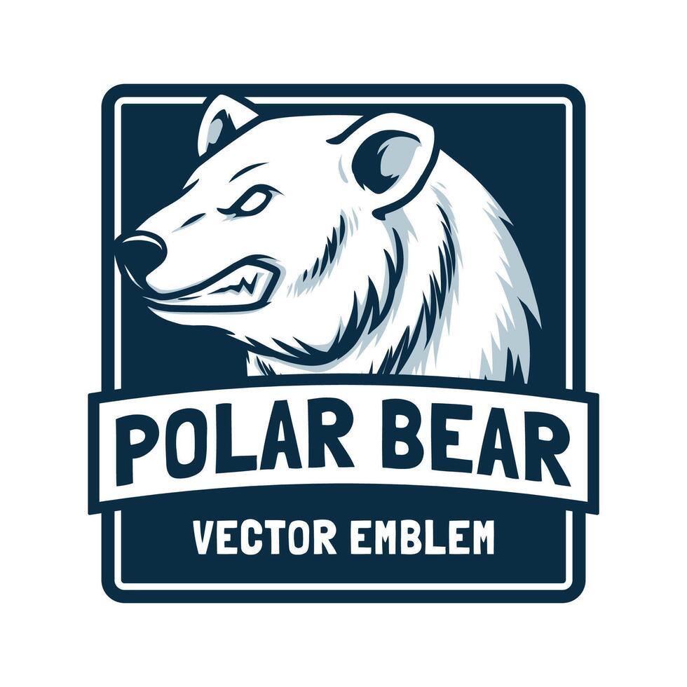 Polar Bear emblem design vector