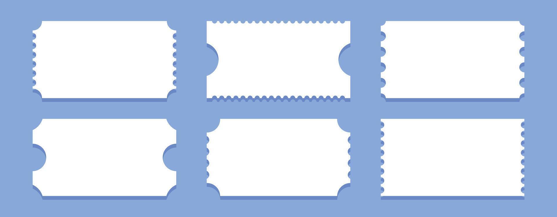 Various blank ticket designs in different shapes and sizes for creative use vector