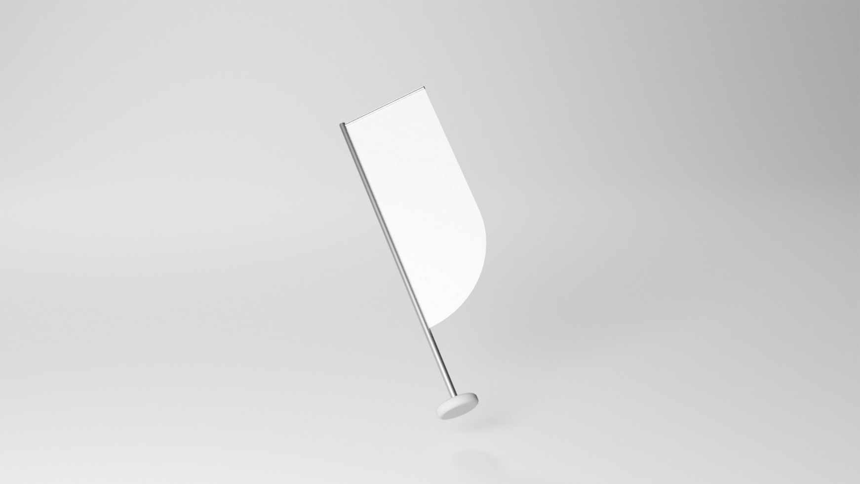 white flag is standing on a table psd