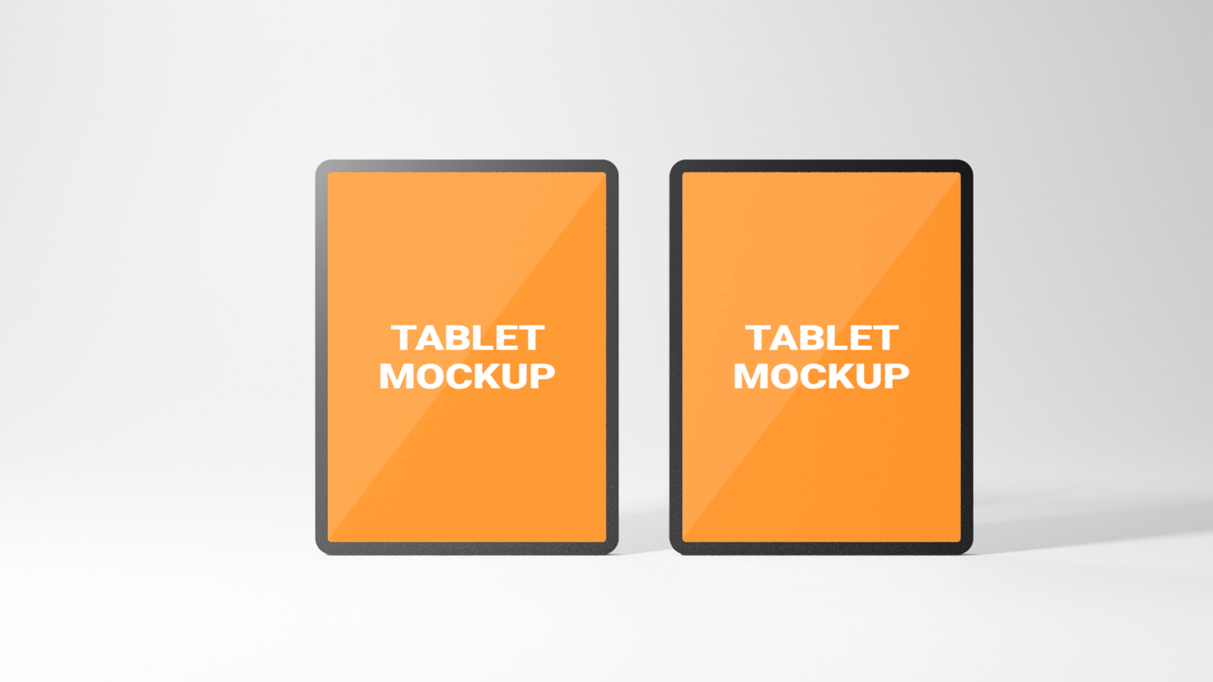 Beautiful Tablet mockup with orange background psd
