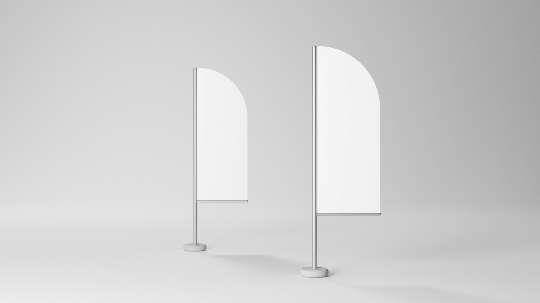 white flags on a gray background psd
