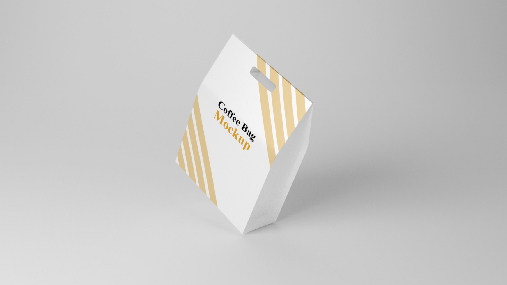 paper bag with gold stripes on it psd