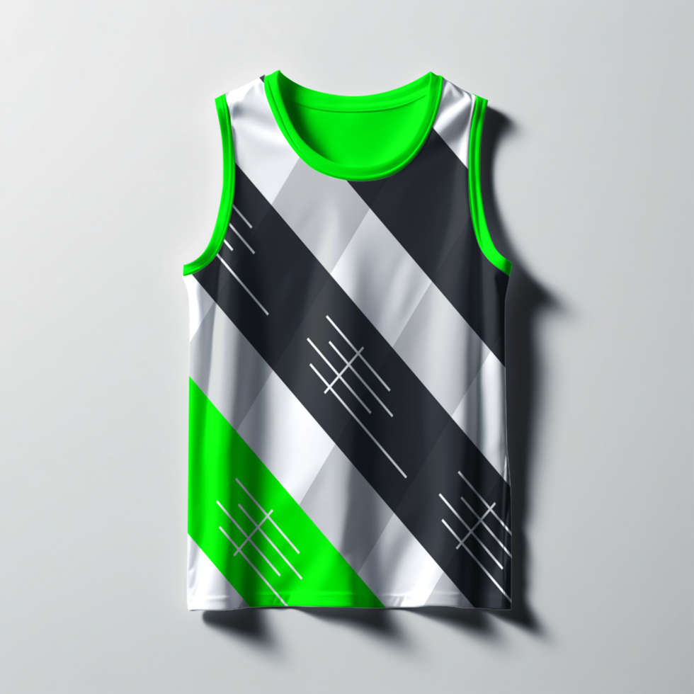 A green and black tank top with a black and psd