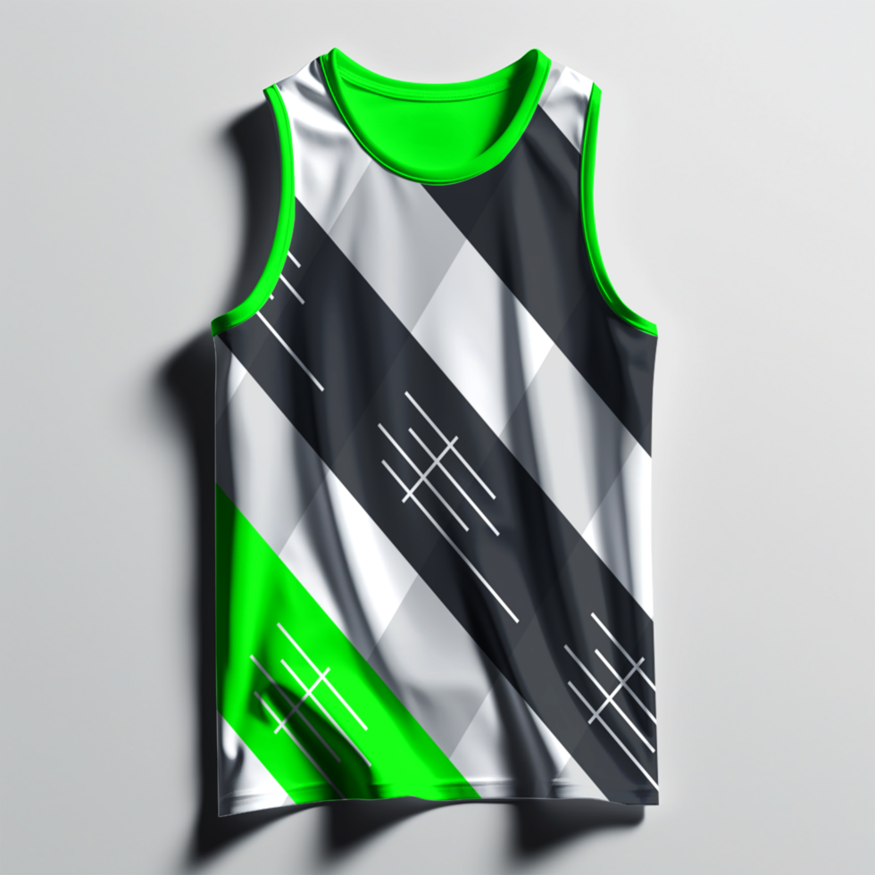 3d green and black tank top with a black and white design psd