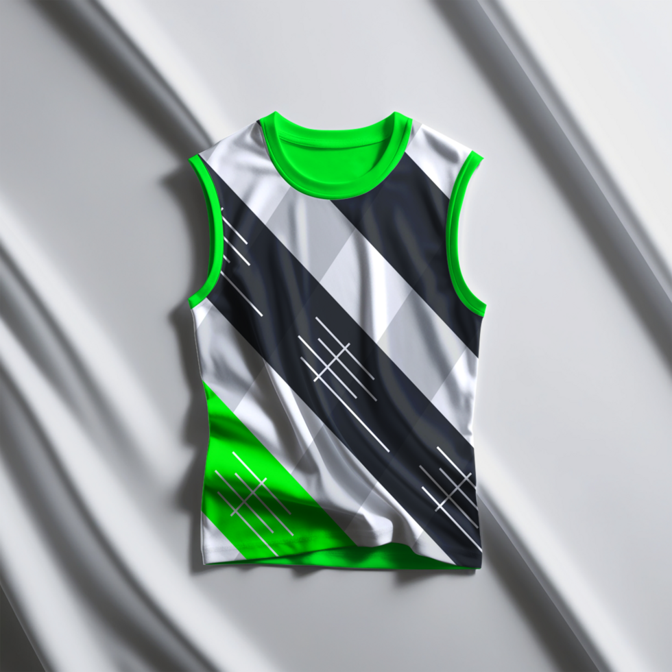 3d green and black tank top with a white stripe psd
