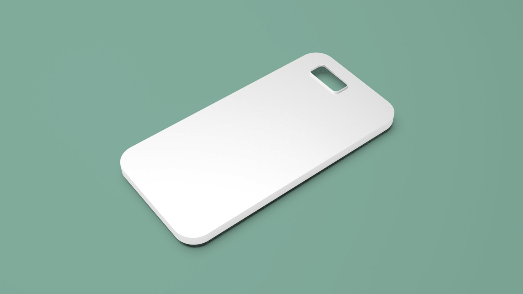 A blank white plastic card on a green background psd