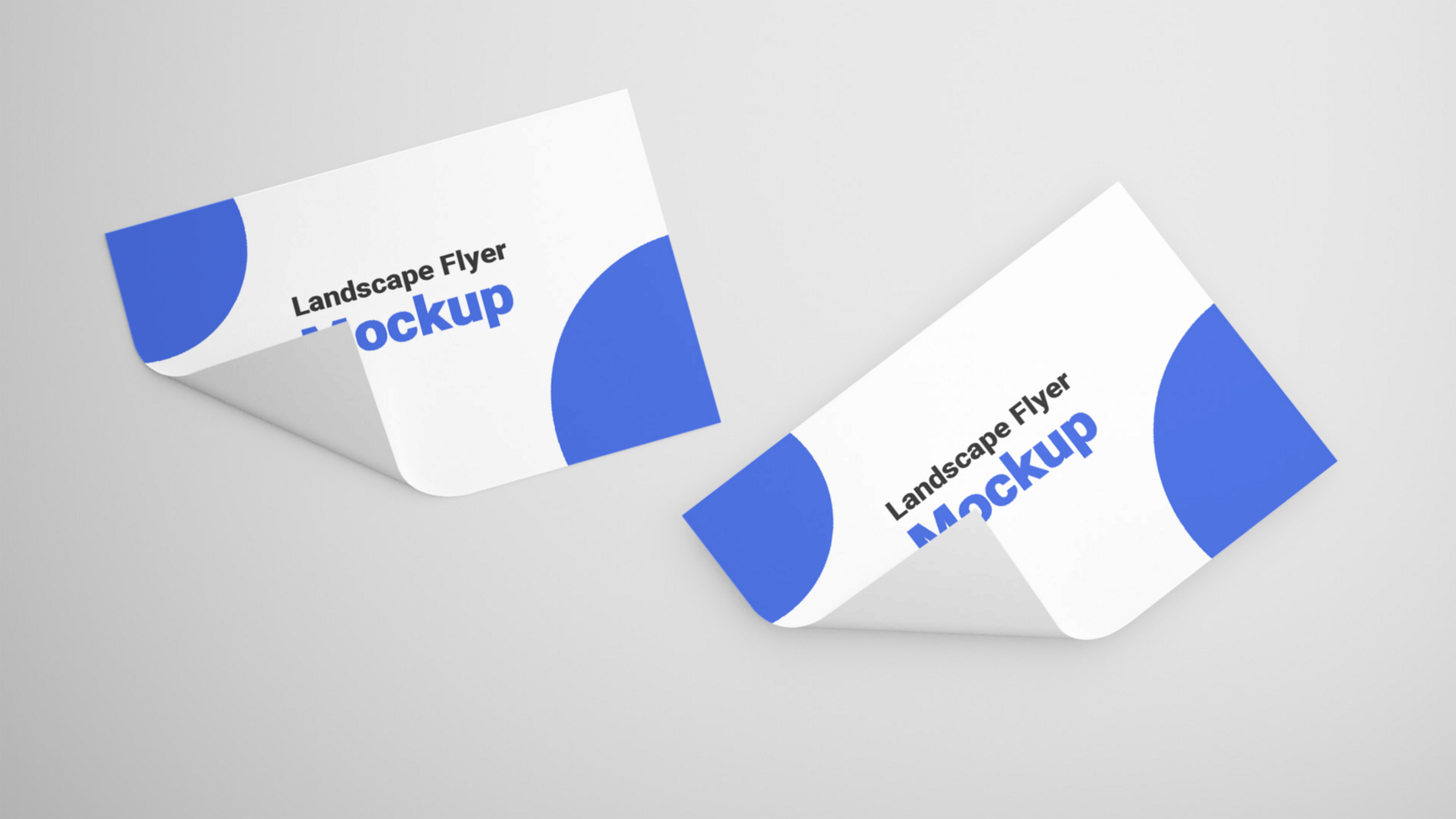 Two folded mockup on a white background psd