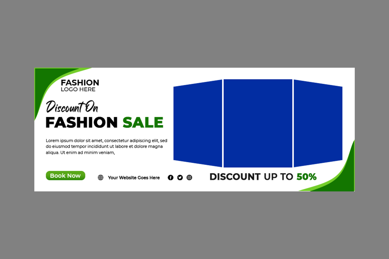 fashion sale social media post and web banner template psd