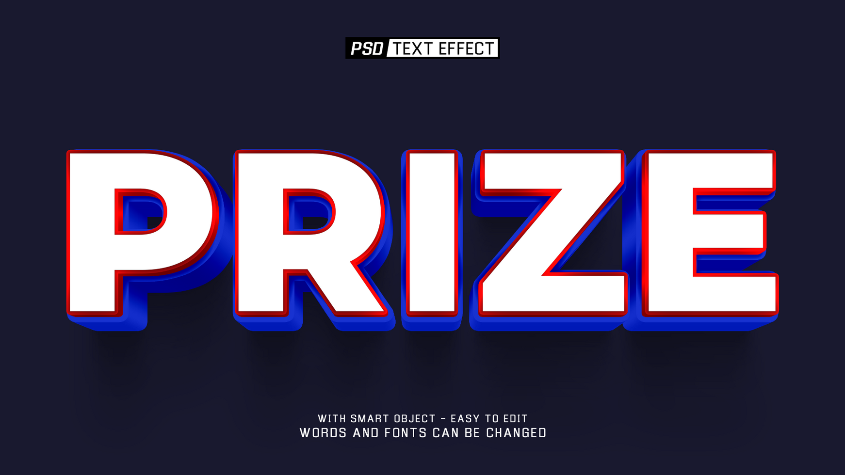 prize 3d text effect psd