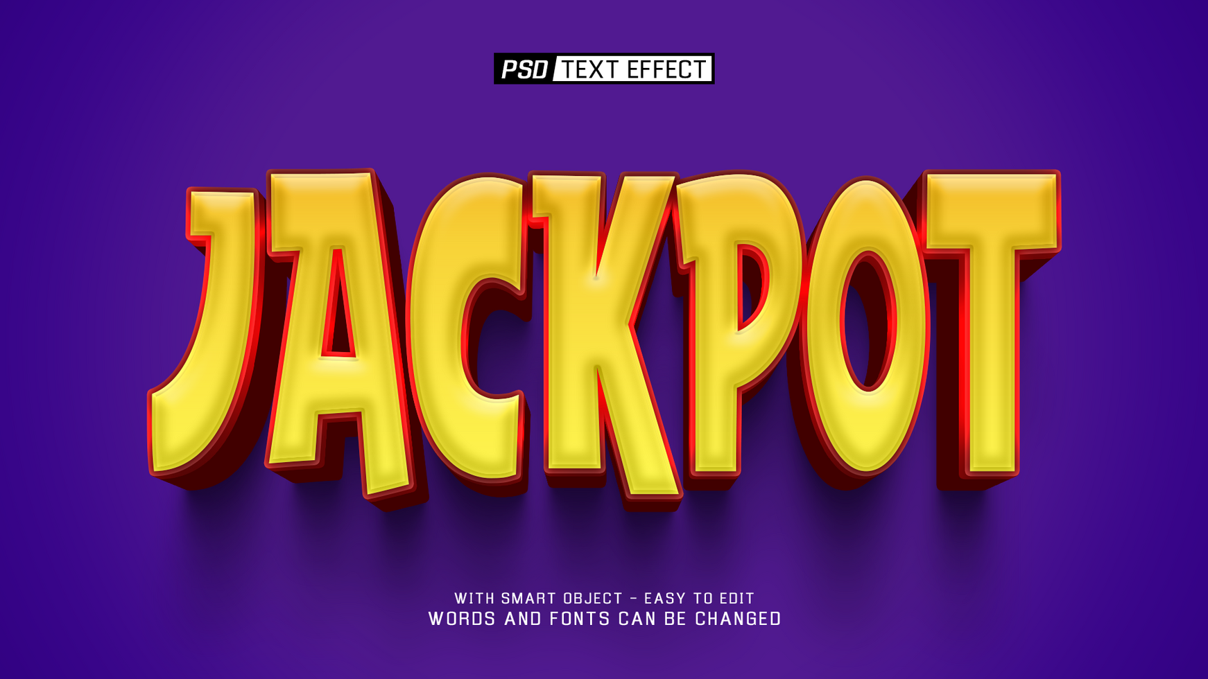 jackpot 3d text effect psd