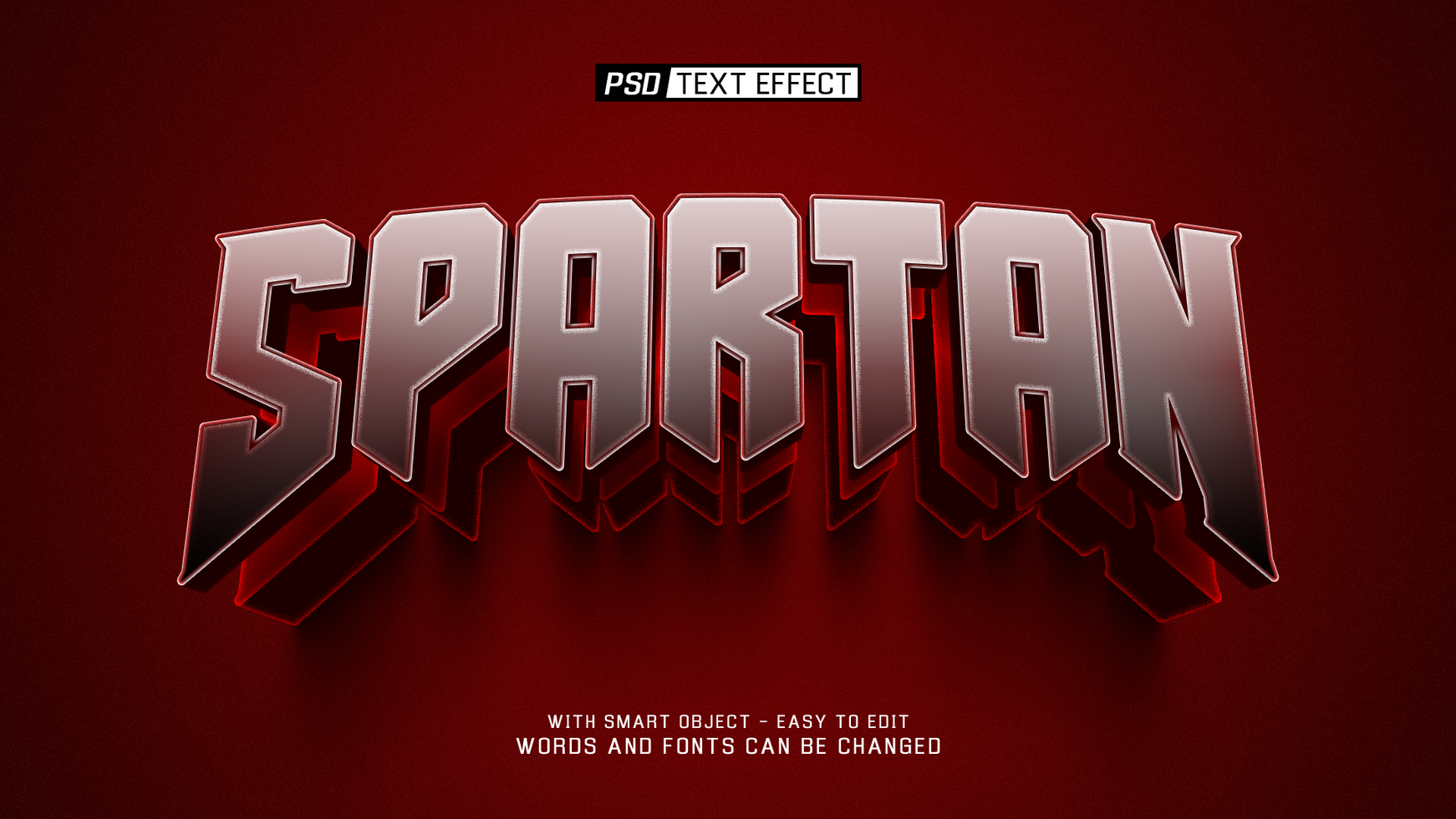 spartan 3d text effect psd