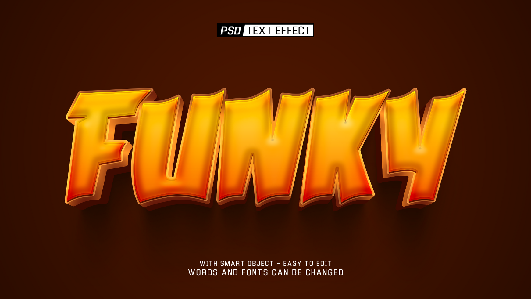 funky 3d text effect psd