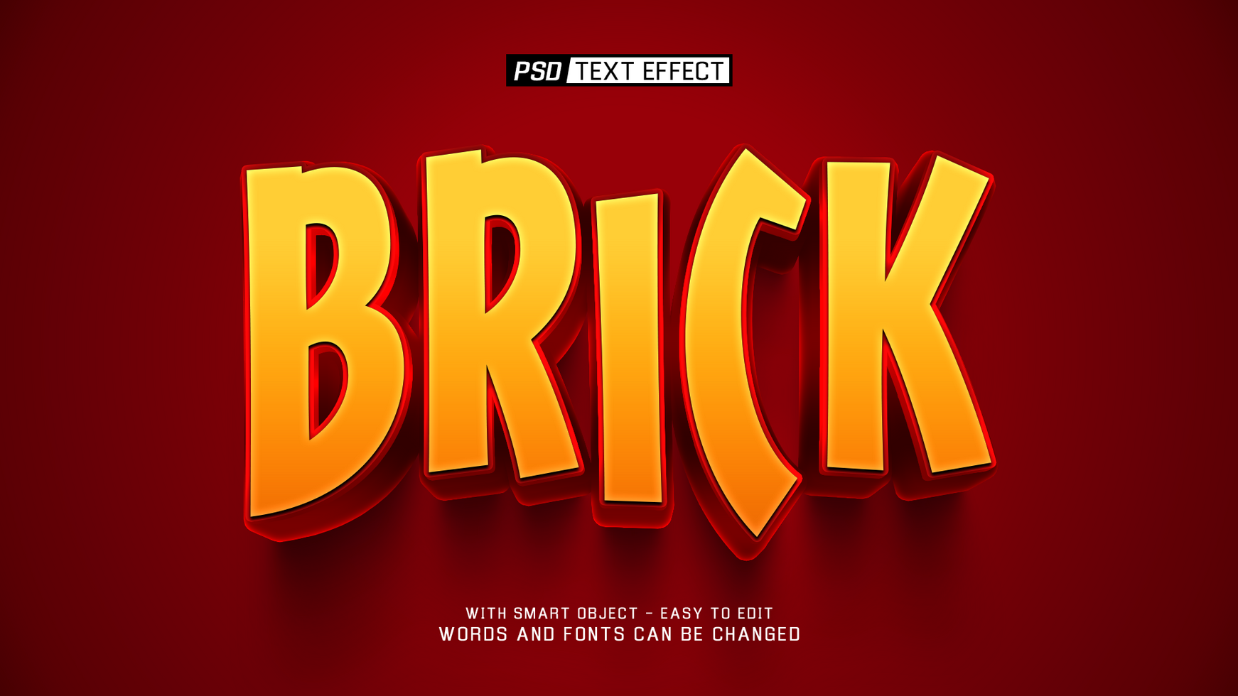 brick 3d text effect psd