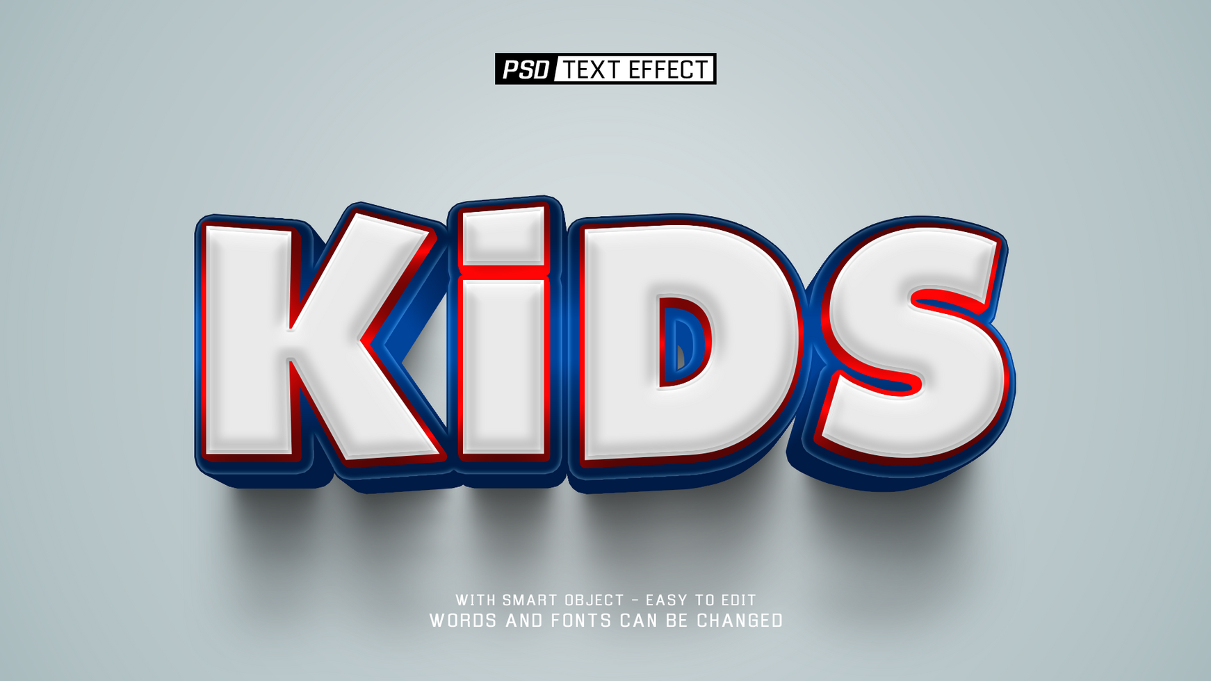 kids 02 3d text effect psd