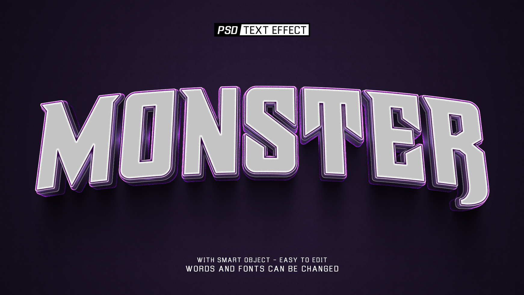 monster 02 3d text effect psd