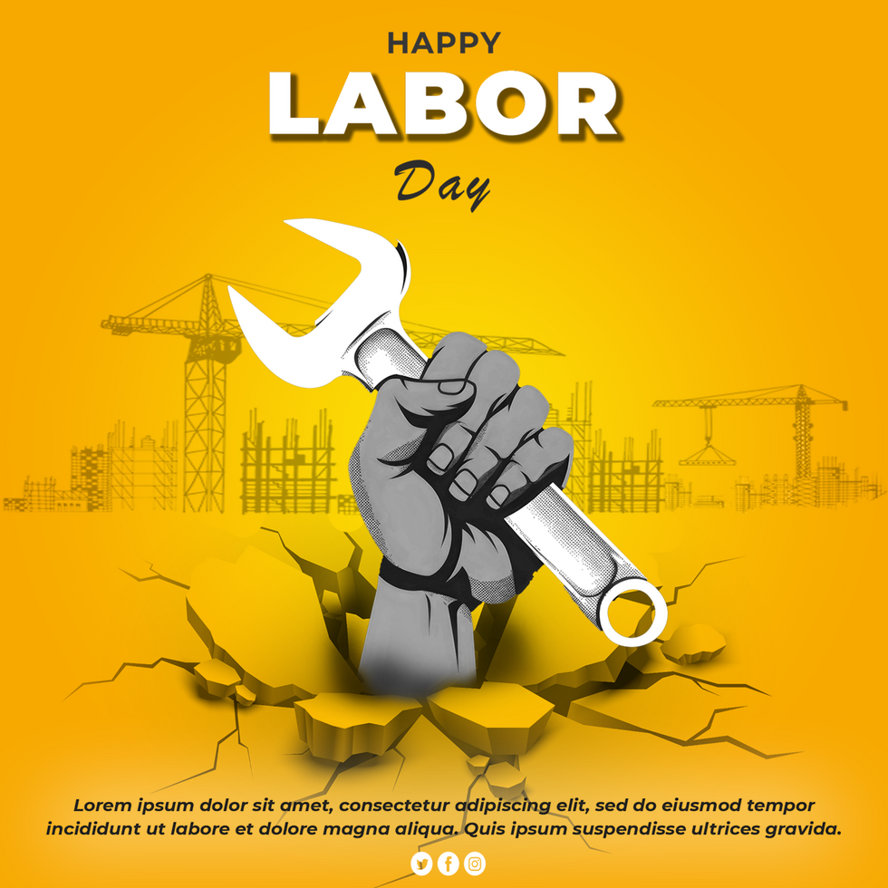 Labour Day Celebration Poster With Raised Fist Holding Wrench Illustration LABOUR Day Template psd