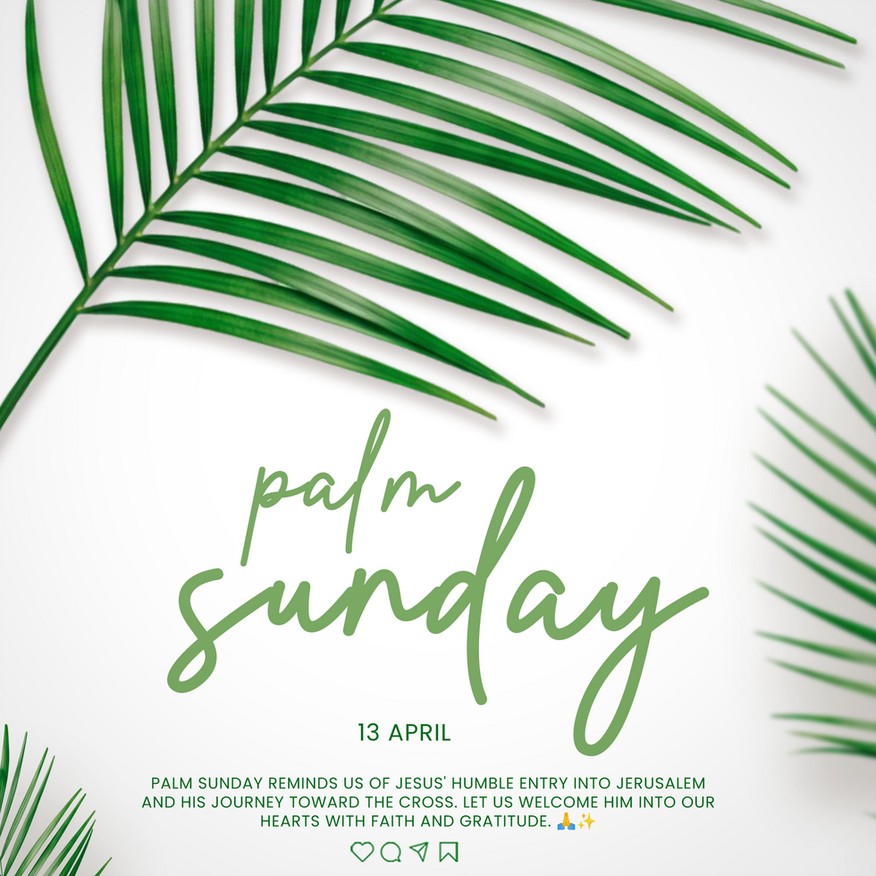 Palm Sunday Christian feast Advertisement Poster Design Palm Sunday Celebration Greeting Post psd