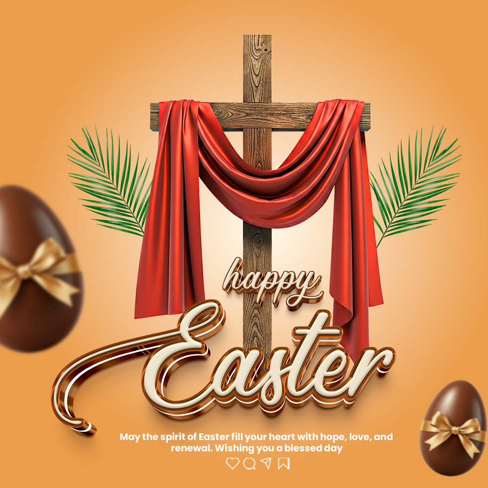 Easter Celebration Poster With Jesus Cross Easter Sign Symbol Design For Celebration Easter Day psd