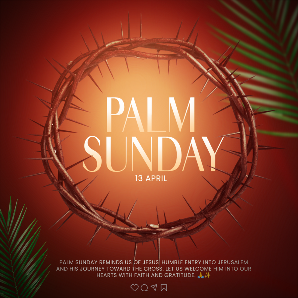 Palm Sunday Greeting Post Palm Sunday Blessings Journey of Grace palm Sunday background psd