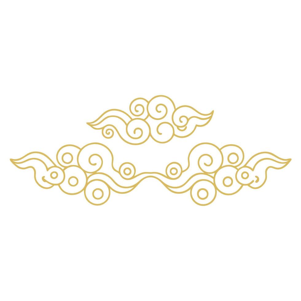Elegant Golden Chinese Cloud Design Pattern for Decoration and Ornamentation vector