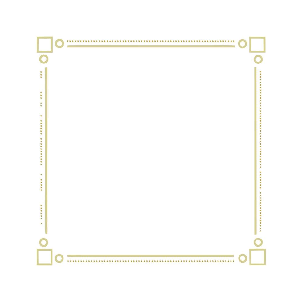 Elegant Square Frame Border Design with Geometric Shapes and Dotted Lines for Certificates Invitations or Decorations vector