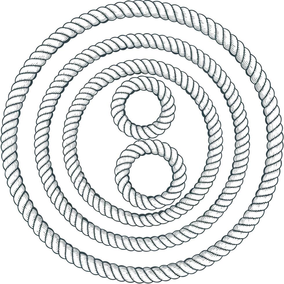 Nautical Rope Design Concentric Circles Intertwined Cordage Maritime Theme vector