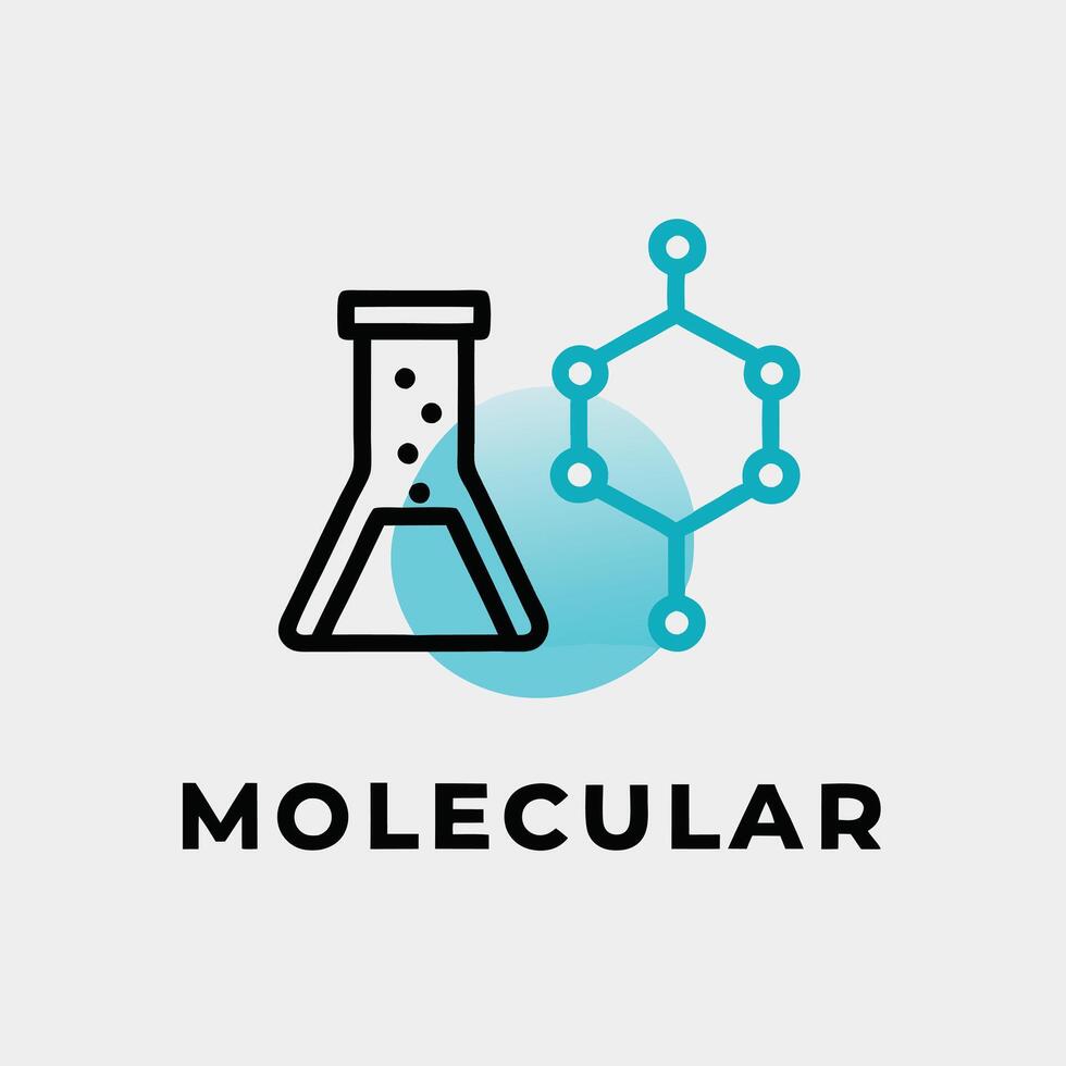 Molecular Structure Science Lab Chemistry Research Experiment Analysis Testing Beaker Flask Atoms Bonds vector