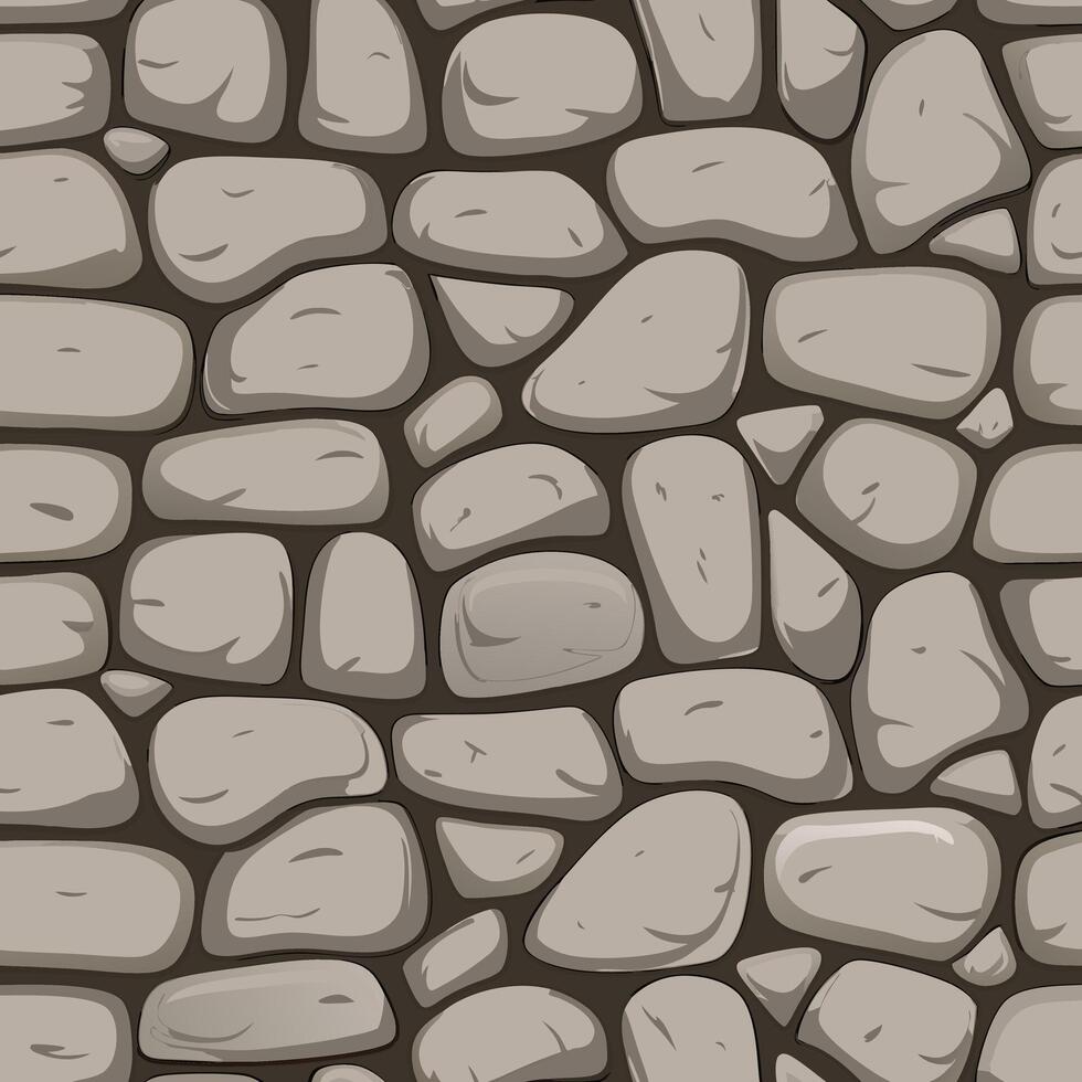 Seamless Pattern of Grey Cobblestone Stones for Background Texture vector