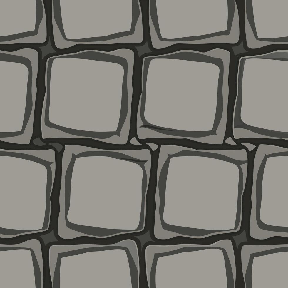 Seamless Pattern of Gray Stone Blocks Irregularly Shaped Medieval Style Texture Background vector