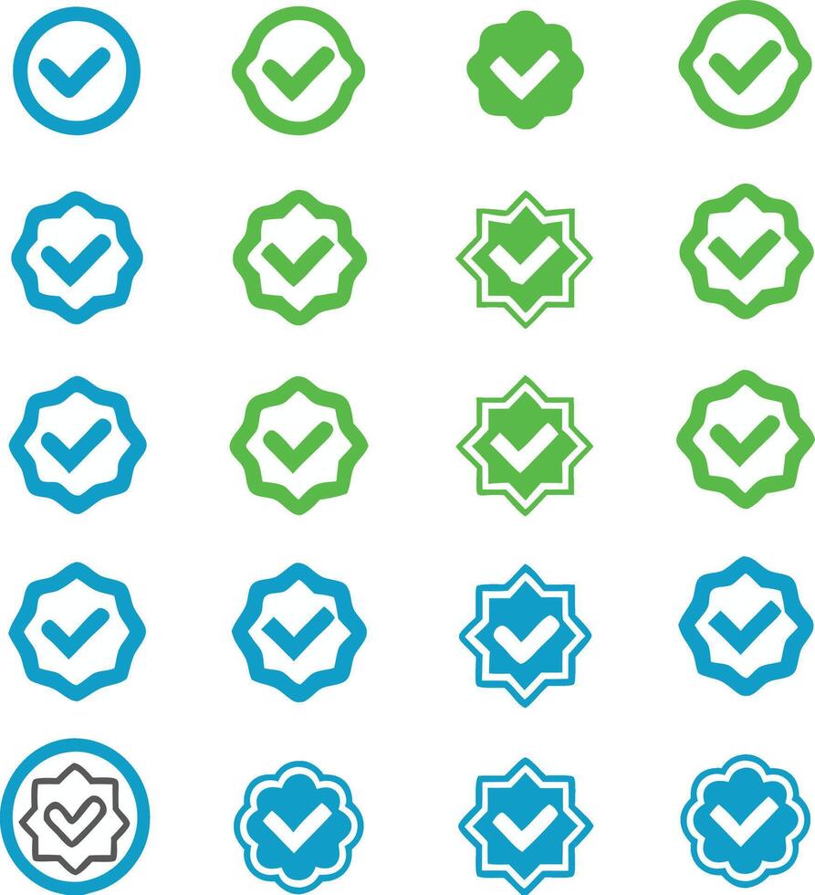 Check mark icons set vector