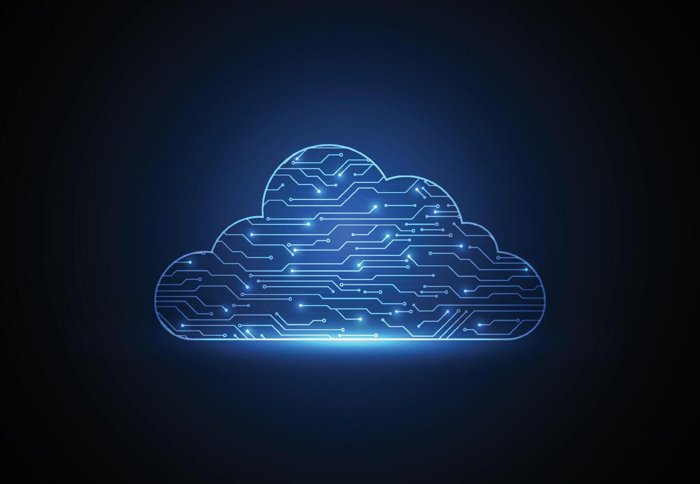 Cloud networking computing connection concept circuit design. Digital data transform download and upload. Cloud technology network. illustration vector