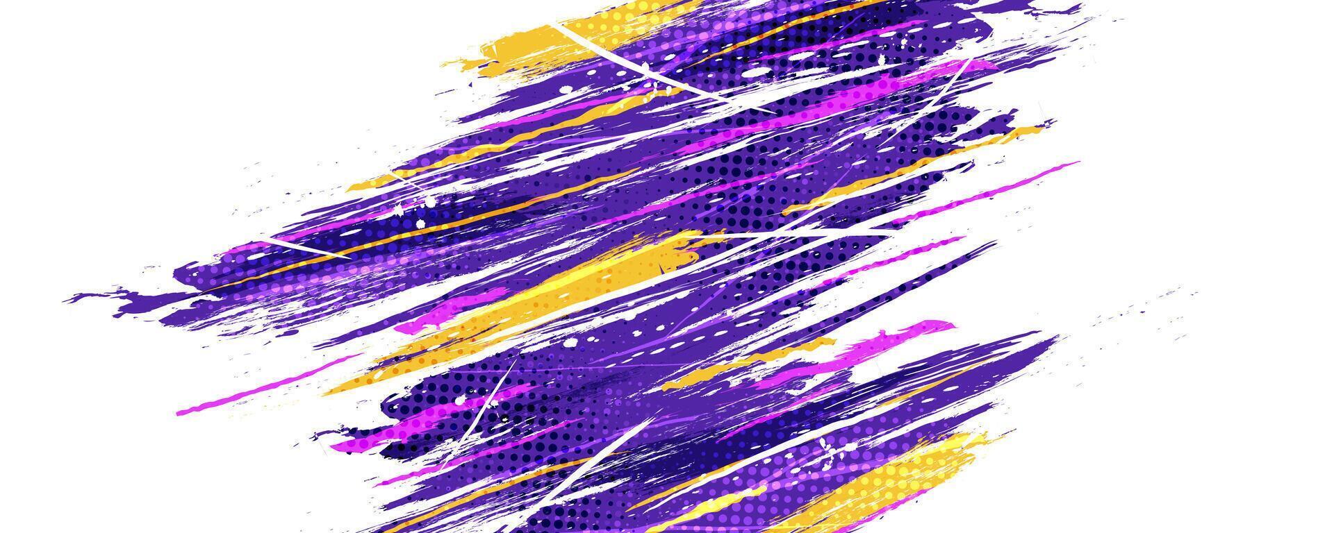 Abstract and Colorful Brush Background with Halftone Style. Brush Stroke Illustration for Banner, Poster, or Sports Background Design vector