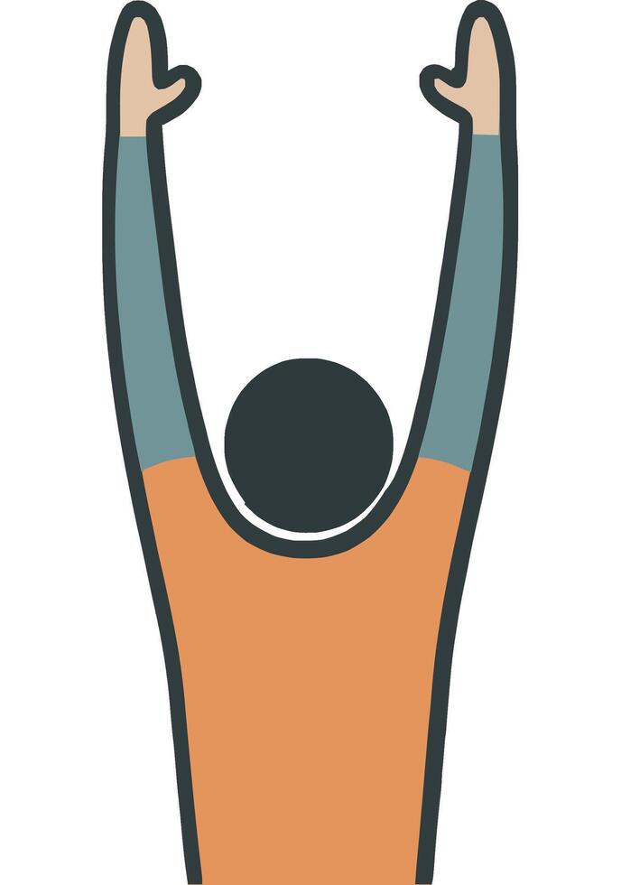 Person Celebration Gesture Arms Up Joy Abstract Style vector