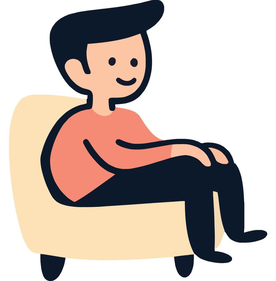 Man Sitting in Modern Chair Design vector
