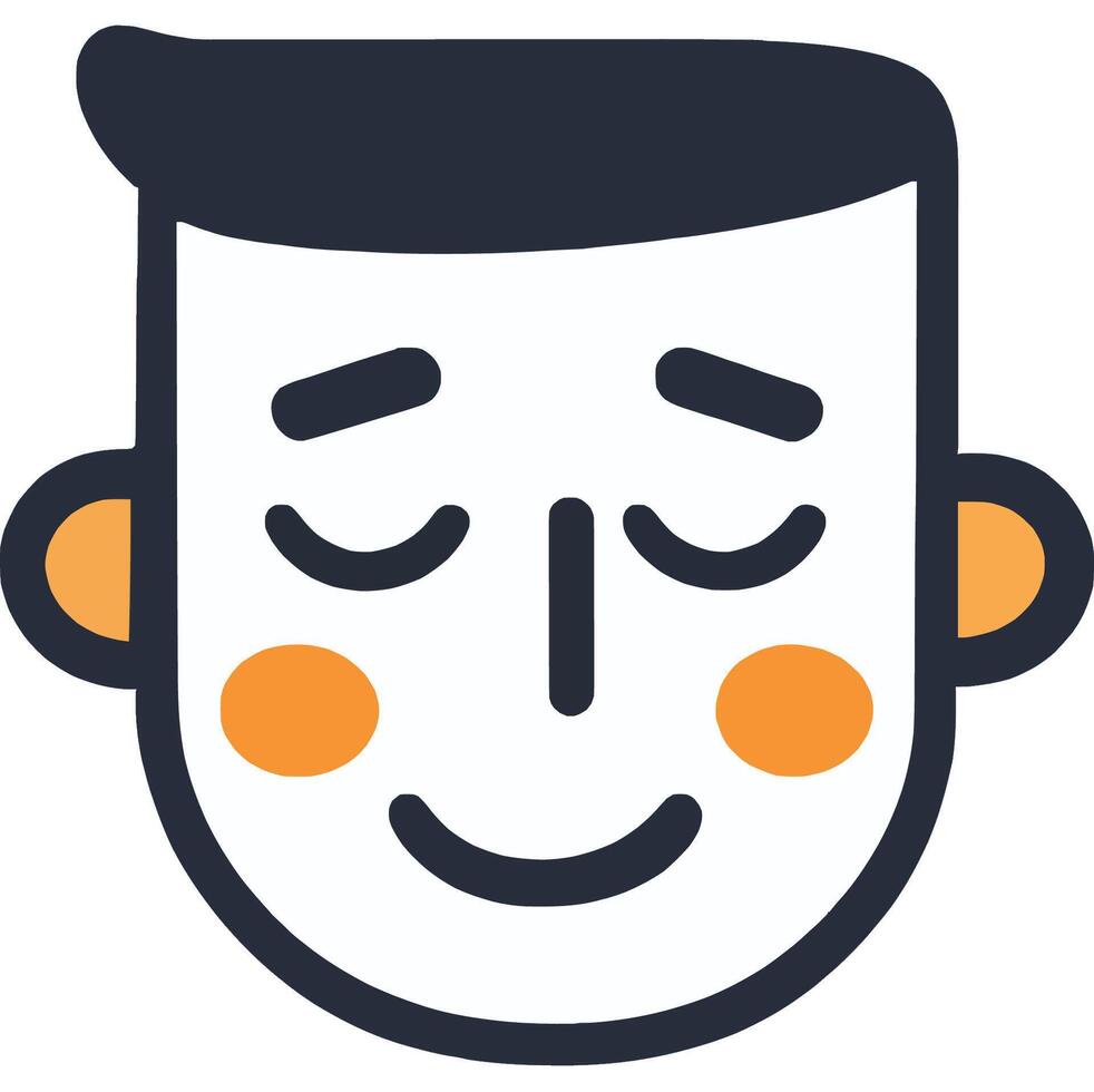 Happy Face Character with Cheerful Expression vector