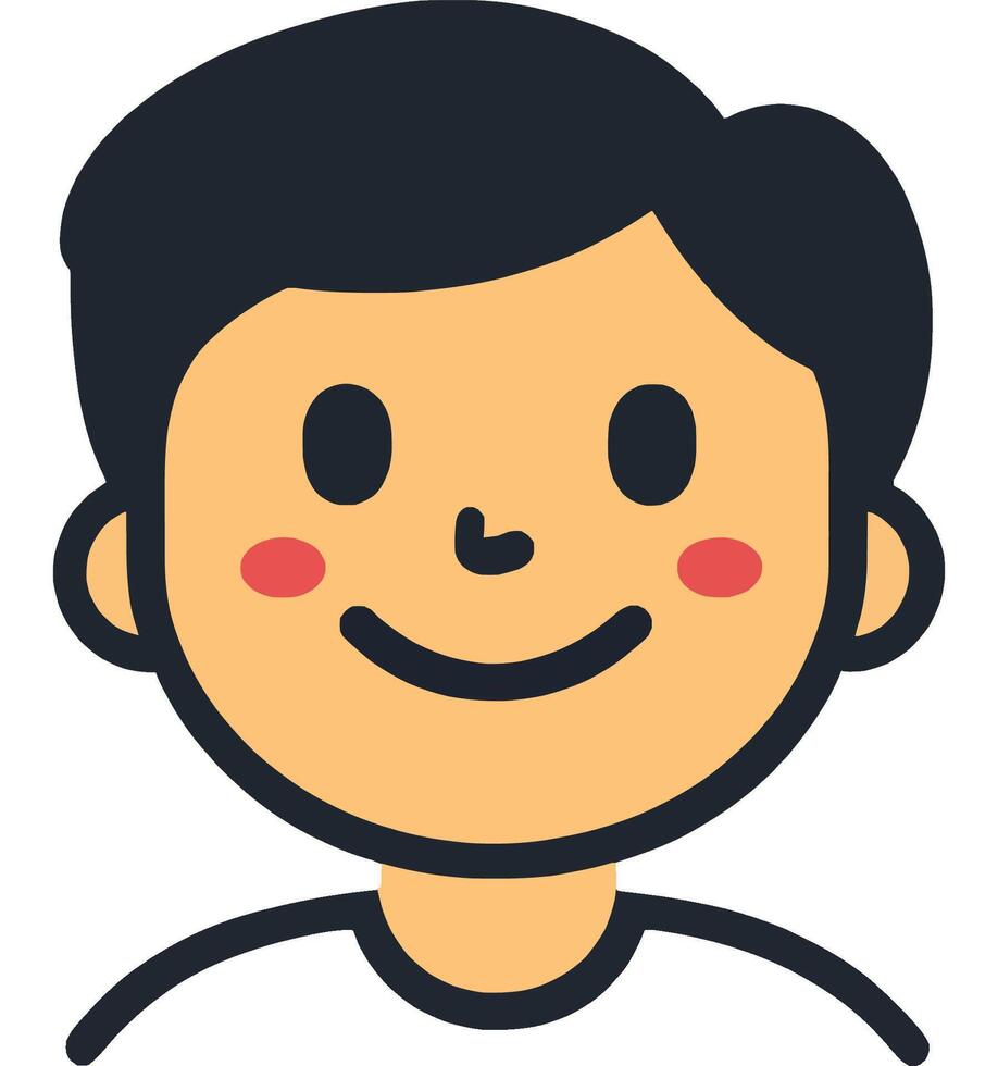 Happy Boy Cartoon Character Smiling Youthful Expression vector