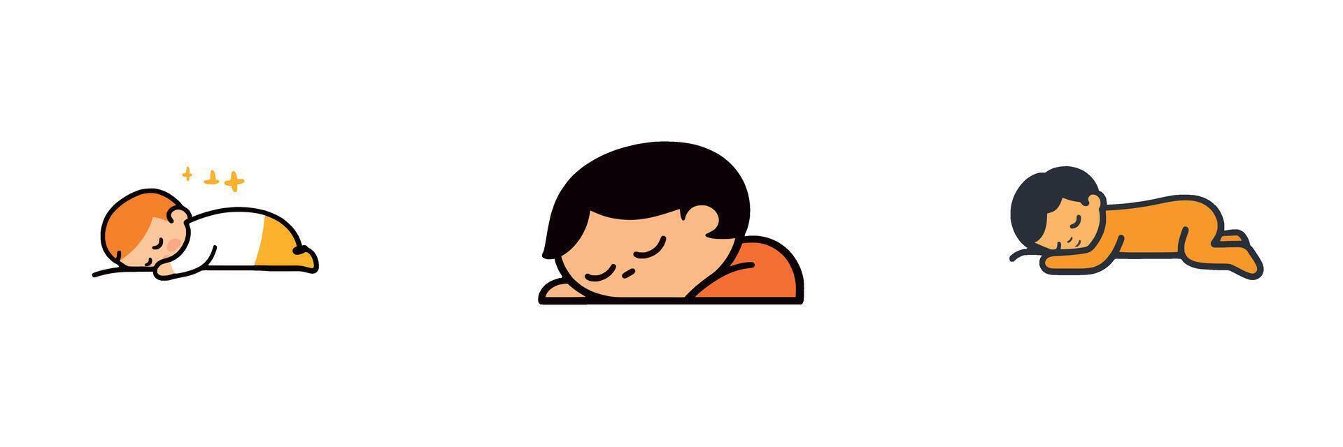 Boys Sleeping Relaxation Calm Peaceful Moments vector